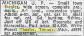 Forest Theater - 17 Aug 1968 For Sale Classified Ad (newer photo)